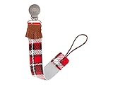 Itzy Ritzy Drop Happens Leather Pacifier Clip, Lumberjack Plaid by Itzy Ritzy