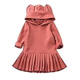 Kids aimtoppy幼児用子供用ベビー女の子服長袖フード付きドレスパーティプリンセスドレス 7T ピンク AIMTOPPY