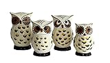 トスカーナかわいいグリーンフクロウ型の、キッチン容器4pcセット、84401 by ACK