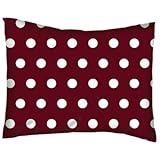 SheetWorld Crib / Toddler Percale Baby Pillow Case - Polka Dots Burgundy - Made In USA by sheetworld