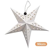 A-SZCXTOP クリスマスツリーの装飾 五芒星 90cm マルチカラー　クリスマスギフト　天井装飾　レーザー用紙製　五芒星型ランプシェード　装飾用スリング　七色を選び