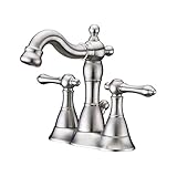 Ultra Faucets UF45213 Traditional Collection Two-Handle Centerset Bathroom Sink Faucet, Brushed Nick