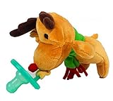 おしゃぶり付き抱っこぬいぐるみ 赤ちゃん ベビー用 　動物ぬいぐるみ　おもちゃ 両用 歯がため おもちゃ　 (スカーフの鹿)
