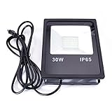 LED投光器 30W LED投光器 薄型 ブラック 防水加工 3mコード付き 3000-3500K 広角120度 看板灯 作業灯 駐車場灯 屋内 照明 屋外 電球色