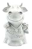Cow Lover Statues Miss You With Flower Money Box Piggy BankファームHouse