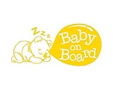 Stick It On Decal Pooh Baby On Board 17.8 cmx10.2 cm 車用デカール/ステッカー