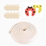 Ancdream コーナーガードクッション セット 長さ5m コーナー ガード 8個 ドアストッパー 2匹 両面テープ 一枚 赤ちゃん 高品質 手触りが良い 安心 安全 衝撃吸収性能 L型厚手