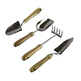 【ENJOY】ガーデンツール ステンレス製4点セット ハンドスコップ ハンドシャベル