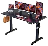ErGear 電動 オフィスワークテーブル 昇降式デスク スタンディングデスク 幅140cm 耐荷重80kg 高さメモリー機能 上下自動昇降 静音 収納フック付き 机 作業机 テレワーク【幅140 x 奥行き70 x 高さ72-118cm】（ブラック）