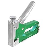 uxcell ステープル ガンタッカー 4?14mm 強力 ハンドル タッカー グリーン シルバートーン