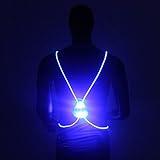 k-outdoor 安全ベスト・反射ベスト LEDライト 3種点灯モード 高視認性 サイクリング 自転車 夜間走行 ジョギング ボタン電池付き (ブルー)