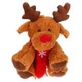 MUCKLILY クリスマス ぬいぐるみ 鹿 ヘラジカ トナカイ クリスマス 動物 ぬいぐるみ テーマ 可愛い 特大 女性 ライトブラウン 1個