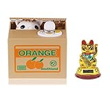 キュートStealingコインお金ボックスCat銀行Perfectギフトwith 1ソーラーゴールドJapanese Fortune Cat ~ Wpyst