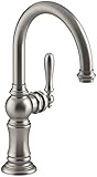 KOHLER K-99264-VS Artifacts Single-Hole Bar Sink Faucet with 13-1/16-Inch Swing Spout and Arc Spout 