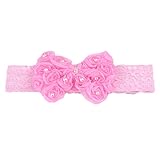 Housweetyピンクベビー　キッズ 赤ちゃん　カチューシャ　ヘアアクセサリー　ヘアバンド ヘッドバンド レース花蝶結び　髪飾り 子供服 出産祝い 結婚式 プレゼント ギフト 伸縮性がある 　かわい