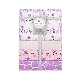 Carter 'sガーリーGiraffe Printed 4 Pack Flannel Receiving Blankets