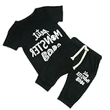 MIOIM 黒 英字ロゴ 子供服 ベビー服 シャツ ロングパンツ 上下セット かわいい カッコイイ 男女兼用 lovely baby おしゃれ 欧米風 大ブーム