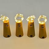 COOLBOTANG　ワイヤーライト ワインボトルライト　コルク型 パーティー電飾/結婚式 雰囲気を作る 披露宴　DIY飾り 装飾用 LEDイルミネーションライト ストリング ライト 4個セット 15