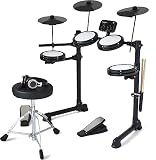 グルーヴラブ(GrooveLab) 電子ドラム HitSync メッシュパッド仕様 GLHS-01/WH ホワイト [ドラムスティック、スティックホルダー、イス、ヘッドフォン、ドラムキー、電源アダプター付属]