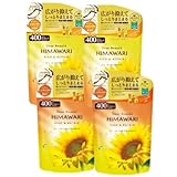 【まとめ買い】ディアボーテ HIMAWARI(ヒマワリ) オイルイン リッチ&リペア 400mL 詰め替え (シャンプー2個+コンディショナー2個) strifeオリジナルステッカー付