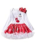 ガールズ クリスマステーマ プリンセスドレス -長袖 可愛い チュールレース ドレス ヘッドバンド for 0-2 T ベイビー BESBOMIG