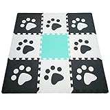 子供用プレイマット EVAフォーム製 ベビーパズルマット グリーン ブルー ブラック ホワイト ソフトクローリングプレイマット フロアカーペット ゲームラグ 9枚 SJ8C