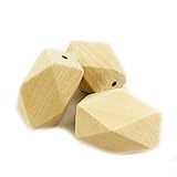 30pc 15*22 mm Large Oblong Geometric Wood Beads Diy Jewelry Supply Wood Crafts by LOVEBABY