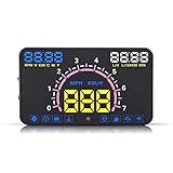 ヘッドアップディスプレイ 5.8インチ車載HUD OBD2とEUOBDインターフェース スピード警告 RPM水温 燃料消費