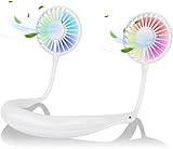 PRSTENLY 首掛け扇風機 ポータブル 携帯ファン 2000mAh USB充電式 小型 360°角度調整 3段階風量調節 卓上扇風機 ハ