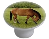 CarolinaハードウェアとDecor 1888 – 2 HORSE IN PASTUREセラミックキャビネット引き出しノブ