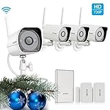 Zmodo 720p HD Outdoor Home Wireless Surveillance Video Camera System (4 Pack) with Zmodo Beam and 2 