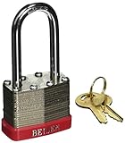 Beisenハードウェア( TM )南京錠ボックス12の長いシャックル( 1 7 / 8 " )ラミネート加工スチールKeyed Alike ( a389 )南京錠。マルチパック南京錠