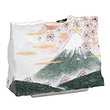 九谷焼 花瓶 桜富士 (陶器 和風 花器 インテリア プレゼント)