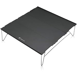 VENTLAX キャンプテーブル ローテーブル アルミ製 軽量650g コンパクト 耐熱250度 折りたたみ設計 3枚組