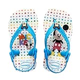 [ハワイアナス] havaianas ベビーミッキーミニー  BABY MICKEY MINNIE 全2色 ビーチサンダル ブラジル製 国内正規品 (21（13.5cm）, ホワイト/ターコイズ007