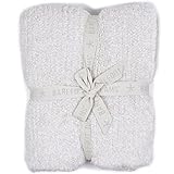 (ベアフット ドリームス)Barefoot Dreams ブランケット COZYCHIC HEATHERED THROW #603 190×137 STONE-WHITE [並行輸入品]