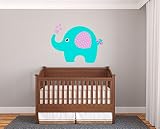 Elephant赤ちゃん動物赤ちゃん部屋女の子子どもの保育園壁デカールステッカービニール 35''x27''