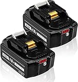 Enermall 互換 マキタ 18v バッテリー BL1860Bマキタバッテリー マキタ互換バッテリー BL1860B BL1815B BL1820B BL1830B BL1840B BL1850B BL1860B BL1870B対応インパクト18vバッテリー LED残量表示+自己故障診断 2個セット PSE認証取得済み(Black)