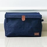 Yiliey 多機能 カウボーイ 北欧 脱衣かご 蓋付き ランドリーバスケット 収納ボックス ダブルハンドル-ダークカウボーイ