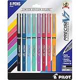 PILOT Precise V7 スティック液体インク ローリングボールスティックペン 細字 アソートインク 8本パック