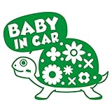 imoninn BABY in car ステッカー　【シンプル版】　No.53　カメさん　（緑色）