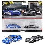 ホットウィール(Hot Wheels) プレミアム 2パック 日産 R390 GT1/ '94 日産プリメーラ 乗り物おもちゃ ミニカー 3歳から ブルー/ブラック HRR74