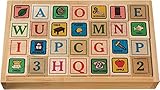 Classic Wooden ABC Blocks in Wood Tray - Made in USA [並行輸入品]