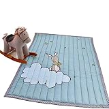 cusphorn Kids Teepeeマット子供滑り止めの再生マット厚みカーペットベビークロールマットノンスリップ 55"x78"(140cmx200cm) ブルー CPH026Star