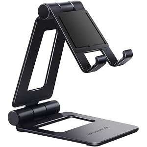 Glazata アルミ製スマホ/タブレット用スタンド 折り畳み式 270°自由調整可能 デスクトップスタンド スマホ タ…