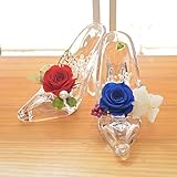 [florence du]プリザーブドフラワー 2色バラミニミニプリンセスハイヒール アレンジメント カラー：レッド&ブルー クリアケース付 結婚記念日 誕生日 祝い フラワーギフト 花ギフト プレゼ