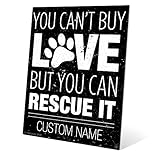 できないことをBuy Love But You Can Rescue It犬Pawprintホワイトグラフィックカスタマイズ可能な壁アートプリント 20x24 CUSTDOG114MTL20x24