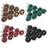 Wolfride 4色繊維バフ 【25mm軸】40個入り　ホイール　ナイロン　布ブラシホイール　混合色4種 セット 研磨 剤 電動 ドリル ルーター ビット (各10本40本セット)