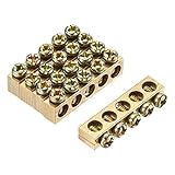 uxcell ターミナルアースバー 銅バー アース端子台 真鍮 5ポジション 配電用 33.3 mmx5.5mmx7.5mm 5個入り