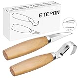 ETEPON　2本セット 彫刻刀　手彫り 木彫りナイフ フックナイフ 片側　木工 木製スプーン 木のスプーン 彫刻　伝統工芸　DIY工具 個人趣味　初心者 ET013